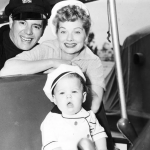 Lucille Ball and Desi Arnaz with Daughter