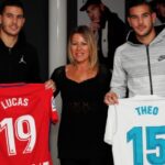 Theo Hernandez With His Mother And Brother