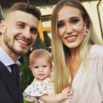 Mateusz Klich With His Wife (to be) And Daughter