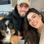 Alex Telles With His Wife (to be) And Pet