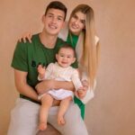 Cesar Montes With His Wife And Daughter