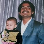 Sumbul Touqeer Childhood Picture With His Father