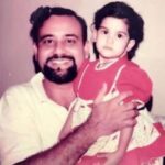 Aaditi Pohankar Childhood Picture With Her Father