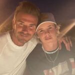 Cruz Beckham with his father